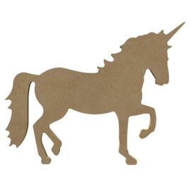 Eenhoorn unicorn van MDF 26 cm lopend hg