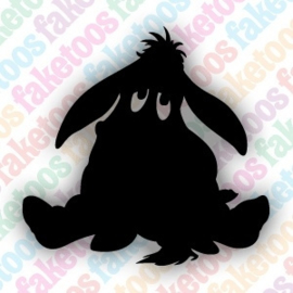 Eeyore silhouet Winny the Pooh glittertattoosjabloon