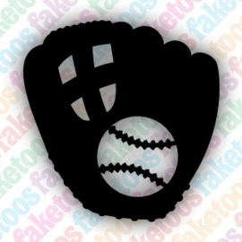 Baseball glove Glittertattoosjabloon