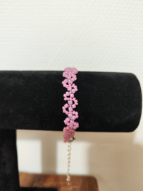 armband bloemenkrans rose (handmade)