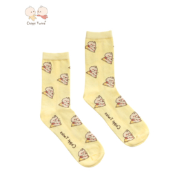 Sokken Chippi Twins zachtgeel one size (34-43)