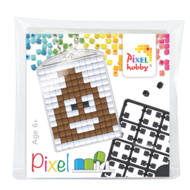 pixelhobby  emoticon poepie sleutelhanger medaillon