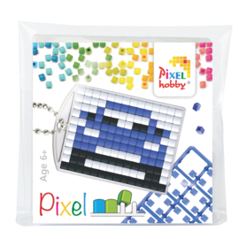 pixelhobby blauwe auto medaillon