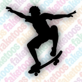 Skateboarder Glittertattoosjabloon