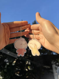 Chippi Twins Acryl sleutelhanger geel