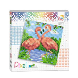 Pixelset flamingo 's 4 basisplaten