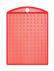 Pixel medaillon sleutelhanger  11x14 pixels  transparant rood