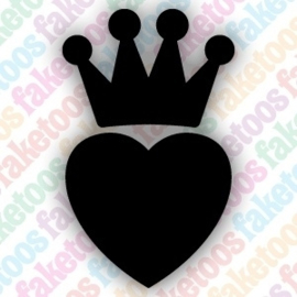 Princess heart  hartje kroon Glittertattoosjabloon