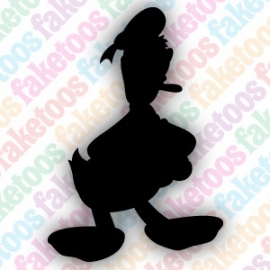 Donald Duck silhouette glittertattoo sjabloon