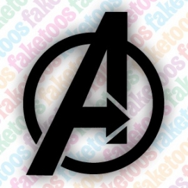 Avengers logo glittertatttoosjabloon