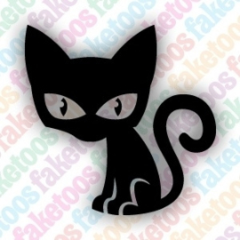 Black Cat Glittertattoosjabloon