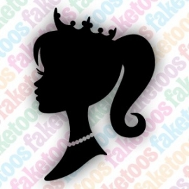 Prinses glittertattoo sjabloon