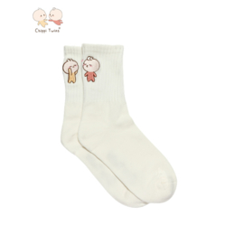 Sokken Chippi Twins wit one size (34-43)
