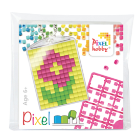 pixelhobby  rose bloem sleutelhanger medaillon