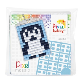 pixelhobby pinguin sleutelhanger medaillon