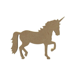 Eenhoorn unicorn van MDF 15 cm lopend hg