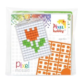 pixelhobby tulp sleutelhanger medaillon