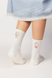 Sokken Chippi Twins wit one size (34-43)