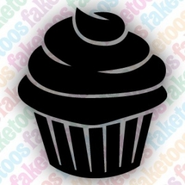 Cupcake glittertattoo sjabloon