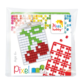 pixelhobby  kersen sleutelhanger medaillon