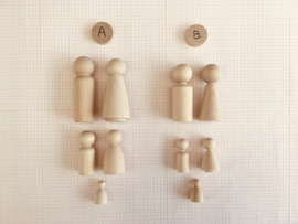 Beeldkracht set  - Variant B - Kleinere poppen, rechtere vormen - levering ca 1 mnd na bestellen