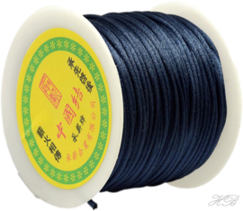 N-1505 Nylondraad (lijkt op satijnkoord) Prussian blue 1,5mm ±14 meter