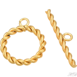 05526 Kapittelslot gedraaid Goudkleurig (201 stainless steel)  18x15x2,5mm; bar 23x5mm; gat 1,8mm 1 stuks