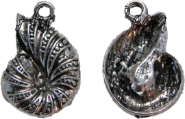 01718 Bedel schelp Antiek zilver (Nikkelvrij) 27mmx13mm 4 stuks