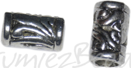 00531 Metal Perlen Metalen kraal bewerkt große loch Antiksilber 11,5mmx7mm; loch 4,2mm  5 Stück