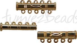 00113 Magnetische Schiebeverschluss 5-rings Goldfarbe 30mmx10mm