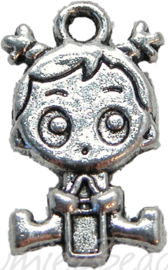 00387 Anhänger baby mädchen Antiksilber 23mmx13mm