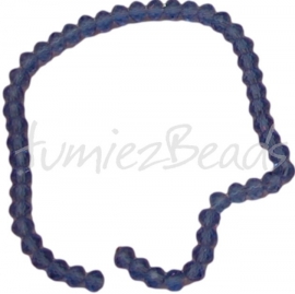 03437 Imitation swarovski strang (±22cm) Blau 6mmx4mm 1 strang