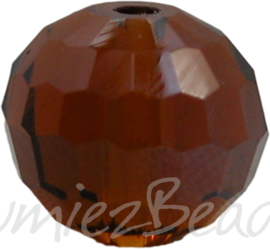 00583 Glasperle Imitation Swarovski 5000 round Smoked topaz 10mm 4 stück