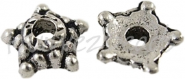 00857 Kralenkap ster mini Antiek zilver (Nikkelvrij) 5,5mmx2mm; gat 1,5mm 30 stuks