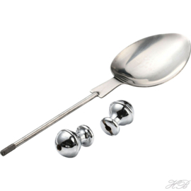 Bestek-0004 Bestek Lepel Metaalkleurig 201 stainless steel 165x41x16mm; pin 3mm 1 stuks
