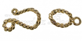 00726 Hakenverschluss grillig Goldfarbe (Nickelfrei) 35mmx11mm 3 stück