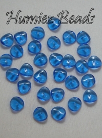 03105 Tjechische glaskraal Blauw 4mmx9mm 30 stuks