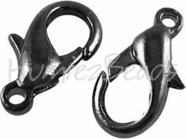 01615 Lobster slot Gunmetal (Nikkelvrij) 16mm 6 stuks