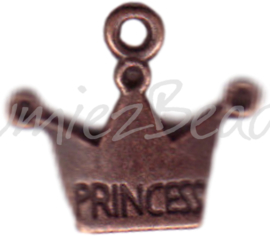 00329 Hanger kroon princes Antiek koper 19mmx17mm