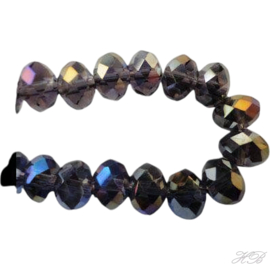 05458 Glaskraal streng (±17cm) rondel (±170pcs) Amethyst AB 1x2mm; gat 0,5mm 1 streng