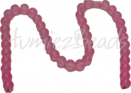 03605 Glaskraal frosted streng ±40cm Roze 10mm 1 streng