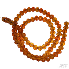 05671 Glaskraal imitatie Swarovski streng (±40cm) Rondel facet Sun   4x6mm; gat 1mm 1 streng