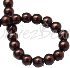 04018 Glasparel SaddleBrown 3-4mm; gat 0,5mm 1 streng ±30cm