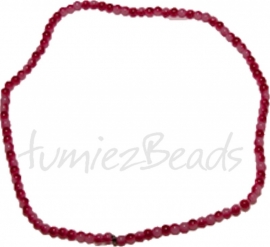 03456 Glasperle strang ±40cm Jelly Rot-weiß 4mm 1 strang