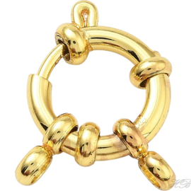 00348 Veerslot  Goudkleurig (18k) (304 stainless steel)  15x4mm; gat 2,4mm 1 stuks