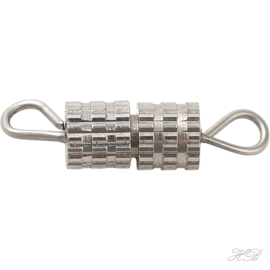 01699 Draaislot /schroefslot Metaalkleurig 304 stainless steel  16x4x4mm; gat 2x1,5mm 2 stuks