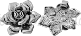 02265 Hanger roos Antiek zilver (Nikkelvrij) 33mmx8mm; gat 3mm 1 stuks