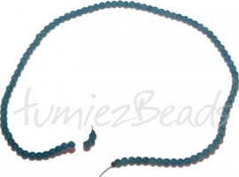 03476 Glaskraal streng ±40cm Jelly Blauw-groen 4mm 1 streng