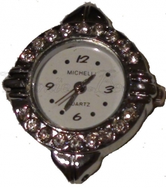 00899 Horloge bling Metaalkleurig/Chrystal  1 stuks