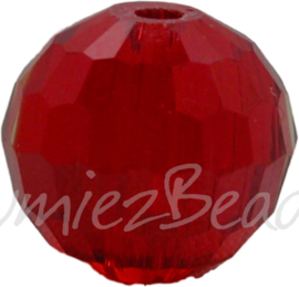 00342 Glasperle Imitation Swarovski 5000 round Ruby 10mm 4 stück